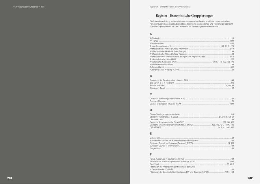 Seite 103 des Verfassungsschutzbericht 2021 Baden-Württemberg