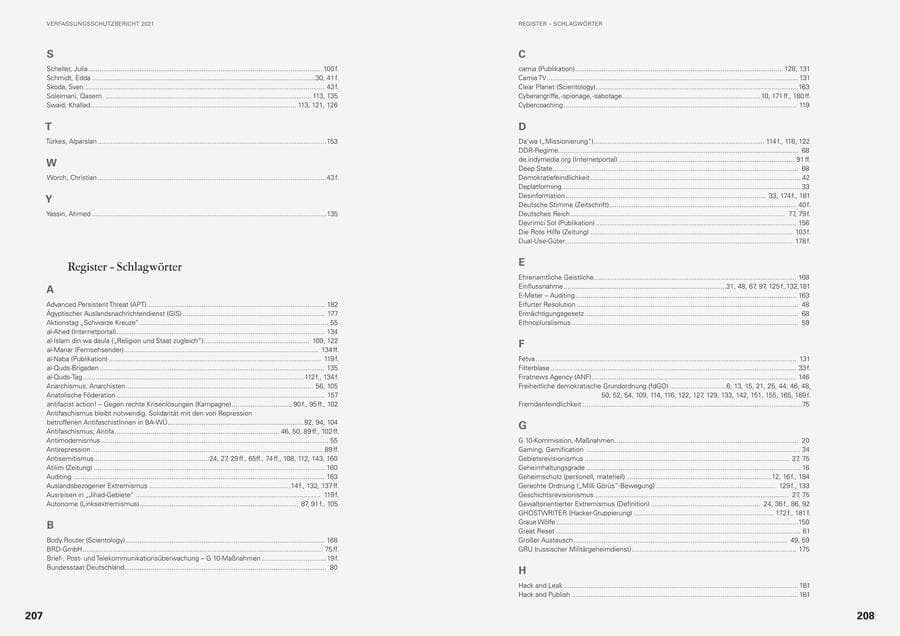Seite 106 des Verfassungsschutzbericht 2021 Baden-Württemberg