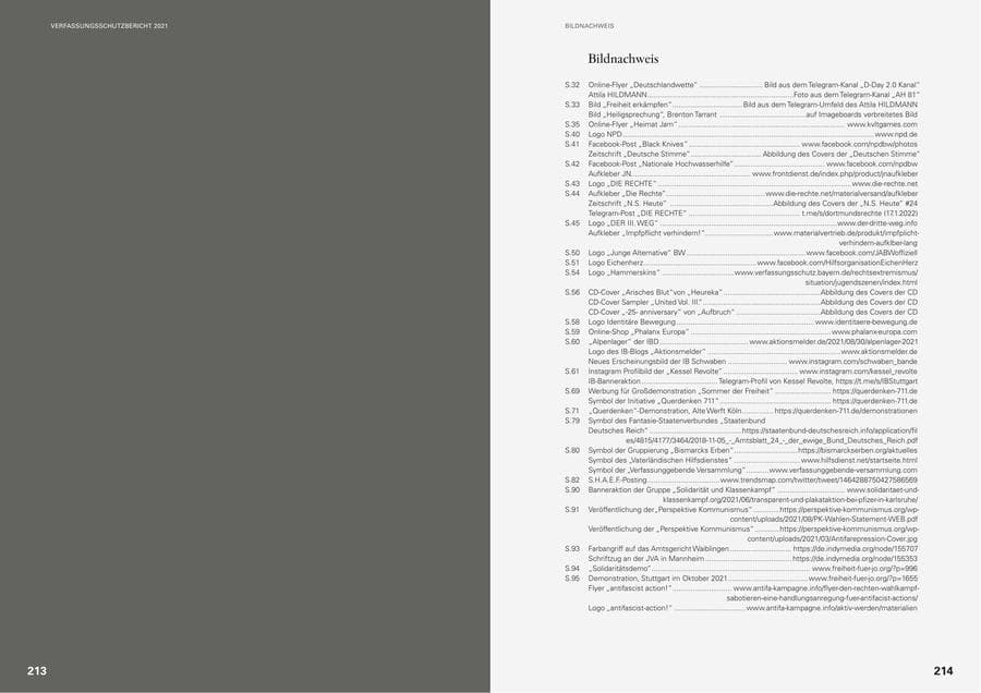 Seite 109 des Verfassungsschutzbericht 2021 Baden-Württemberg