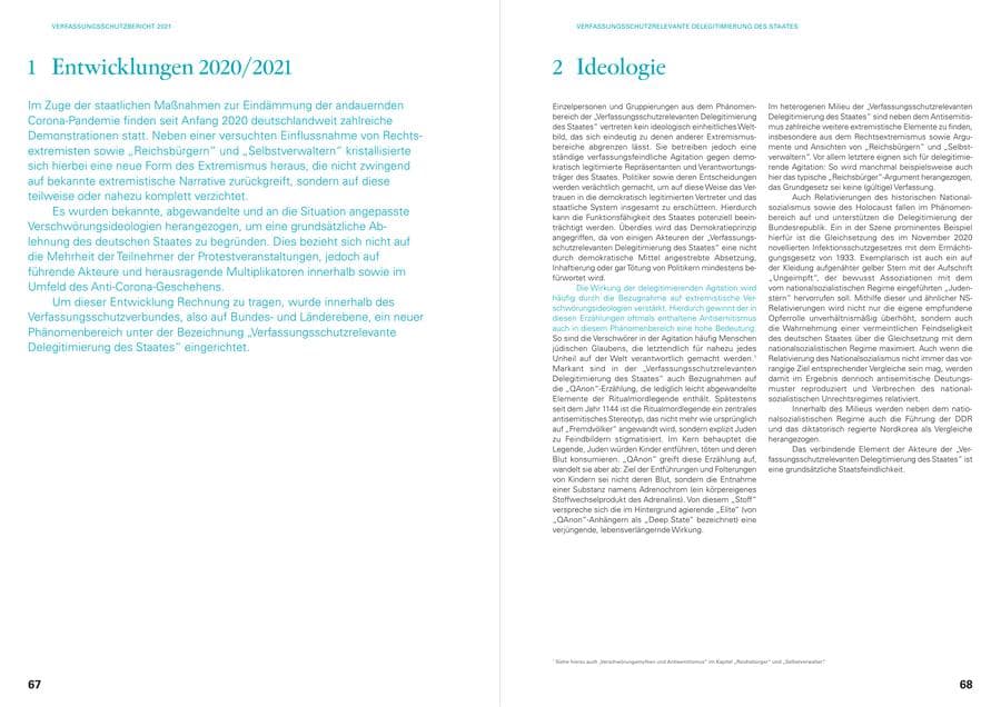 Seite 36 des Verfassungsschutzbericht 2021 Baden-Württemberg