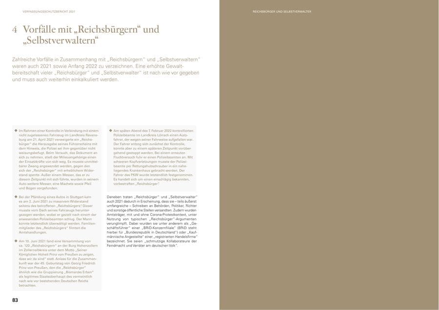 Seite 44 des Verfassungsschutzbericht 2021 Baden-Württemberg