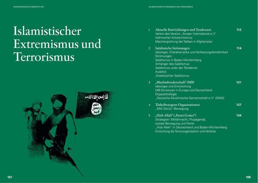 Seite 56 des Verfassungsschutzbericht 2021 Baden-Württemberg