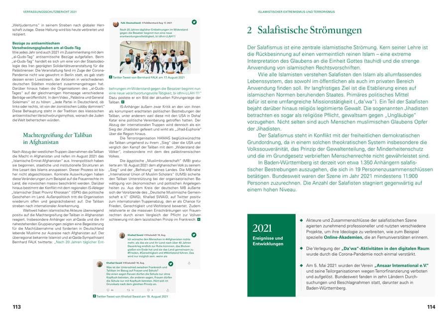 Seite 59 des Verfassungsschutzbericht 2021 Baden-Württemberg