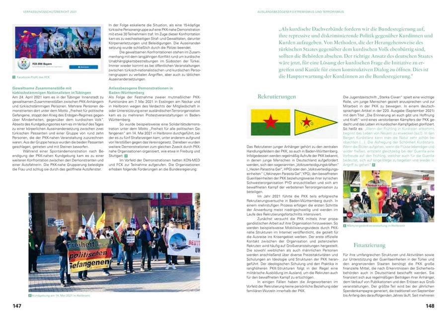 Seite 76 des Verfassungsschutzbericht 2021 Baden-Württemberg