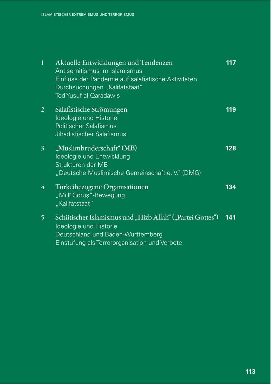 Seite 111 des Verfassungsschutzbericht 2022 Baden-Württemberg