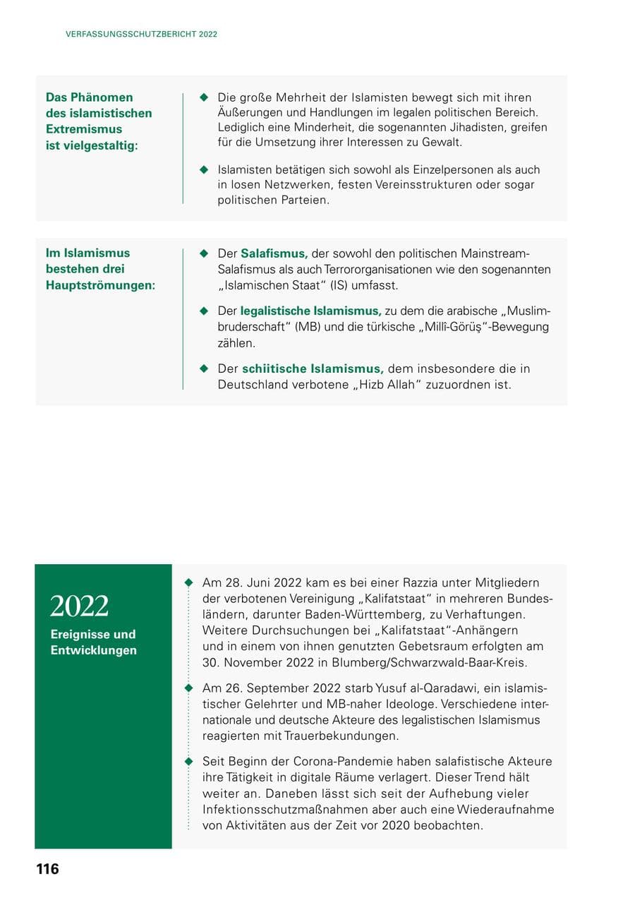 Seite 114 des Verfassungsschutzbericht 2022 Baden-Württemberg