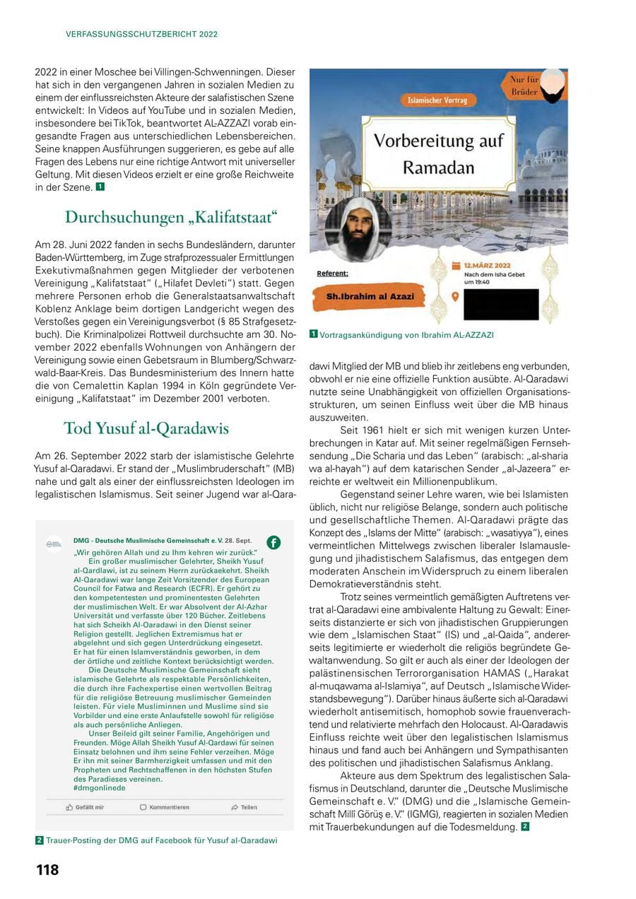 Seite 116 des Verfassungsschutzbericht 2022 Baden-Württemberg