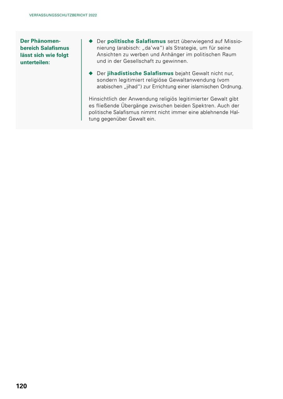 Seite 118 des Verfassungsschutzbericht 2022 Baden-Württemberg