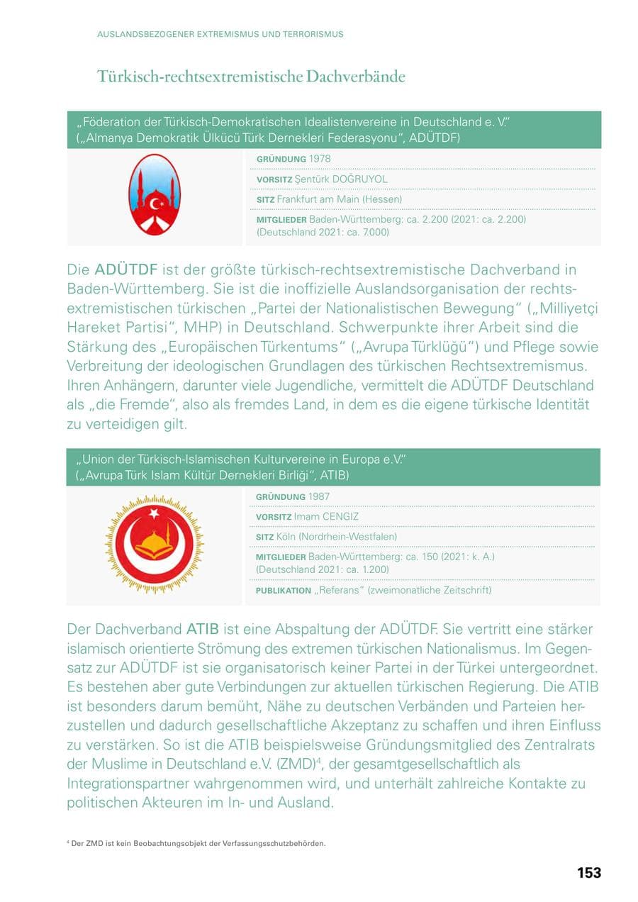 Seite 151 des Verfassungsschutzbericht 2022 Baden-Württemberg