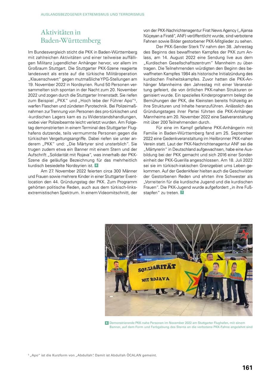 Seite 159 des Verfassungsschutzbericht 2022 Baden-Württemberg