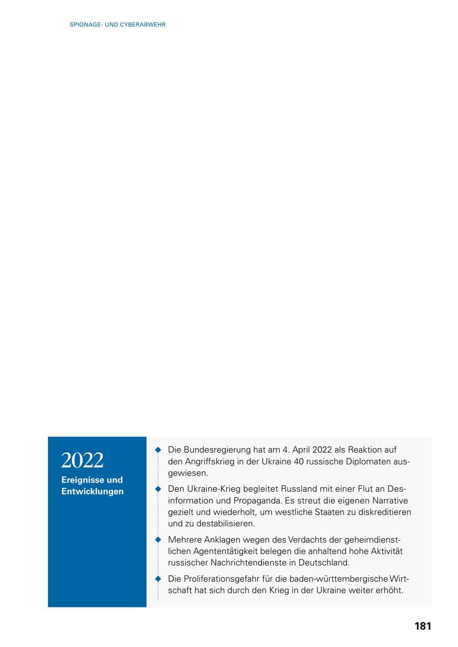 Seite 179 des Verfassungsschutzbericht 2022 Baden-Württemberg