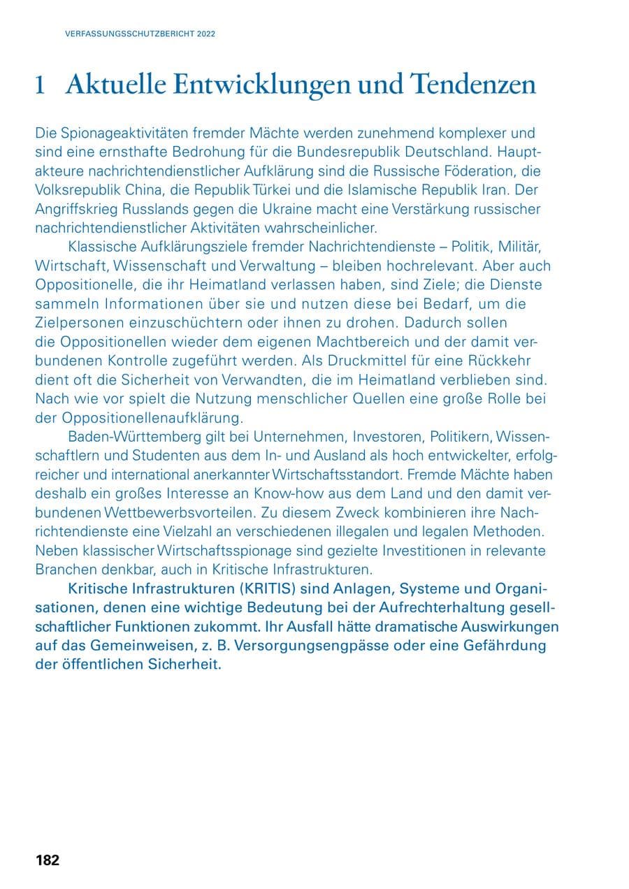 Seite 180 des Verfassungsschutzbericht 2022 Baden-Württemberg