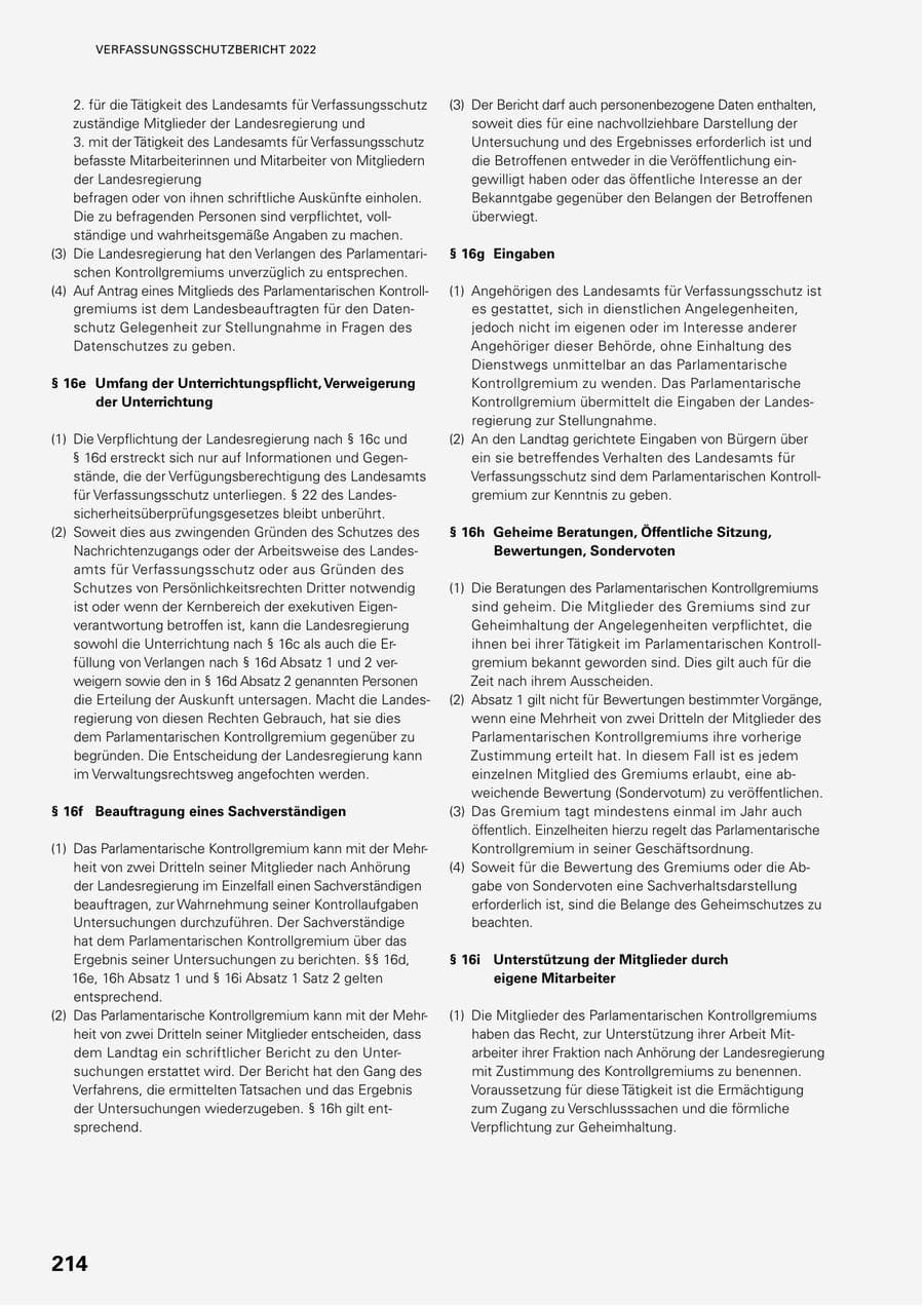 Seite 212 des Verfassungsschutzbericht 2022 Baden-Württemberg
