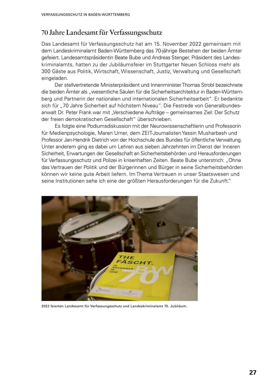 Seite 25 des Verfassungsschutzbericht 2022 Baden-Württemberg