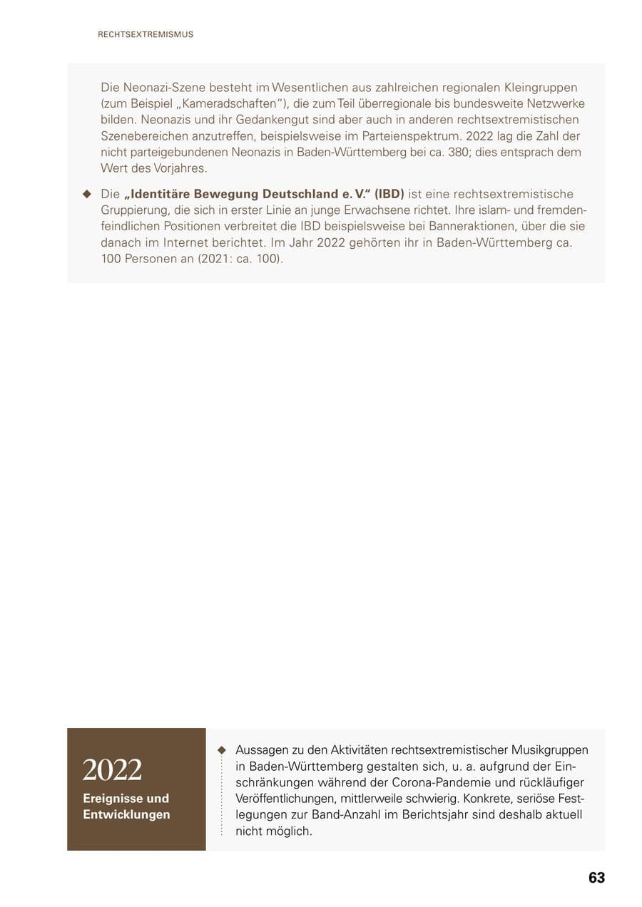 Seite 61 des Verfassungsschutzbericht 2022 Baden-Württemberg