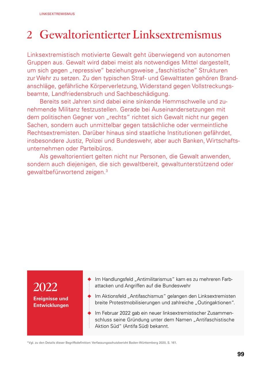 Seite 97 des Verfassungsschutzbericht 2022 Baden-Württemberg