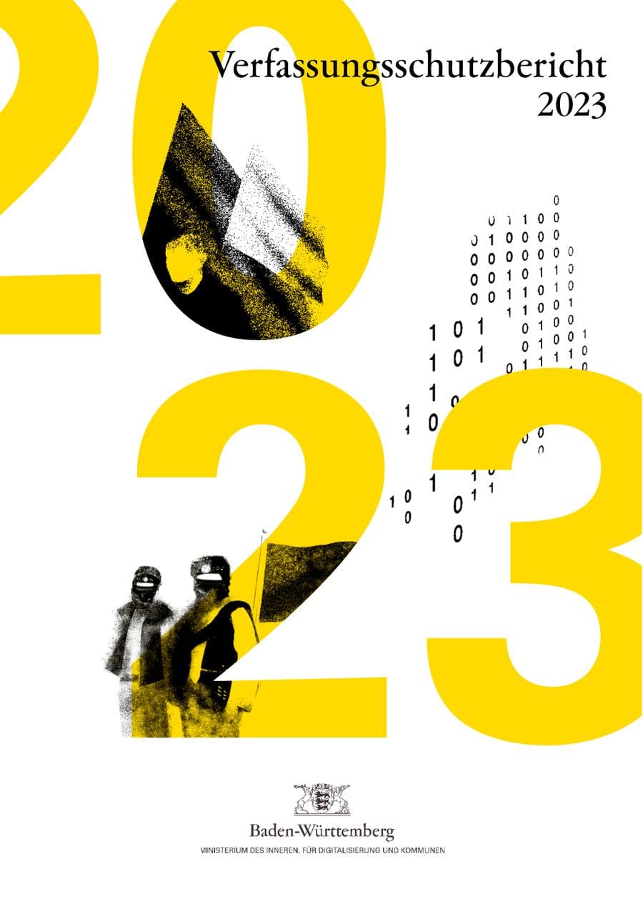 Seite 1 des Verfassungsschutzbericht 2023 Baden-Württemberg