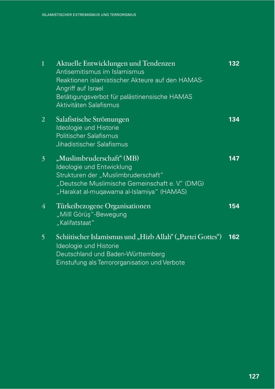 Seite 125 des Verfassungsschutzbericht 2023 Baden-Württemberg
