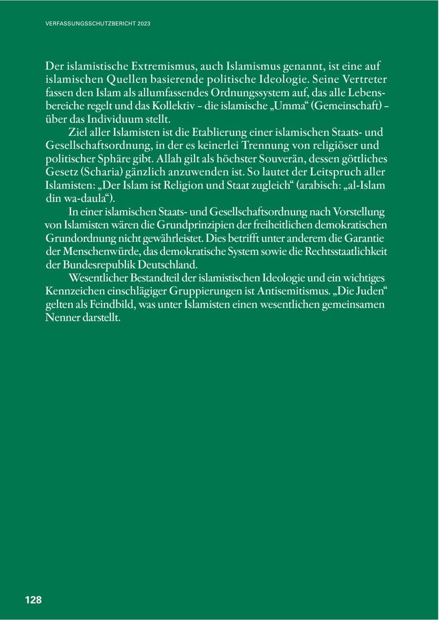 Seite 126 des Verfassungsschutzbericht 2023 Baden-Württemberg