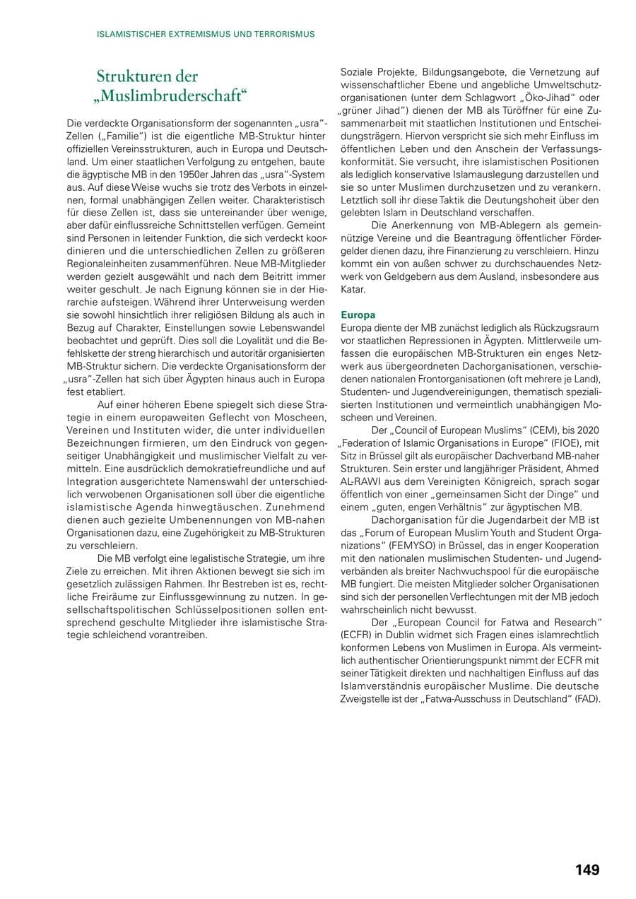 Seite 147 des Verfassungsschutzbericht 2023 Baden-Württemberg