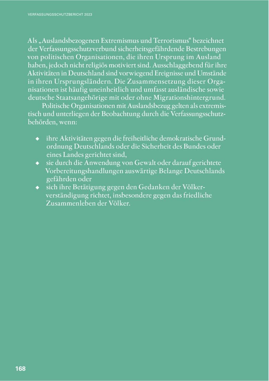Seite 166 des Verfassungsschutzbericht 2023 Baden-Württemberg
