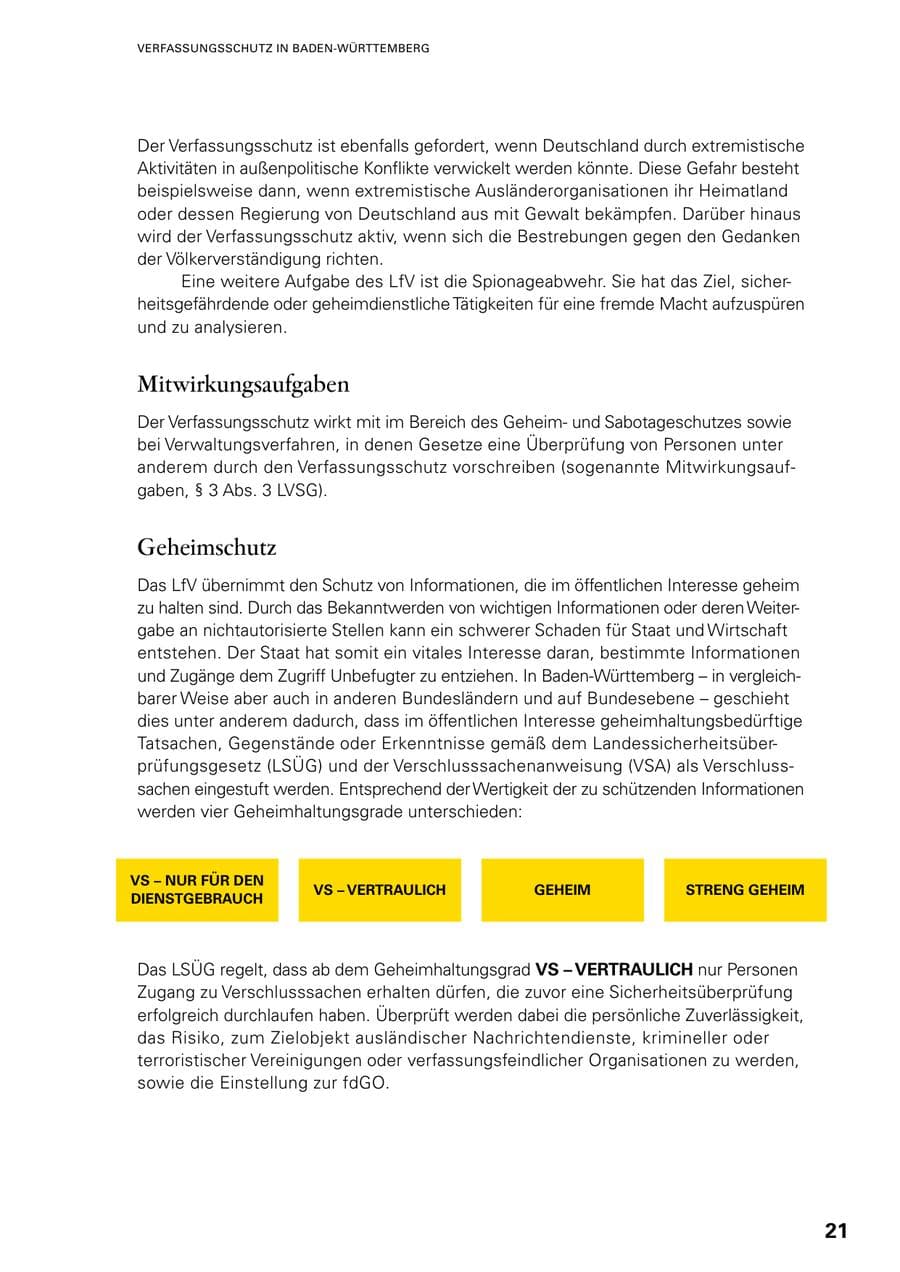 Seite 19 des Verfassungsschutzbericht 2023 Baden-Württemberg