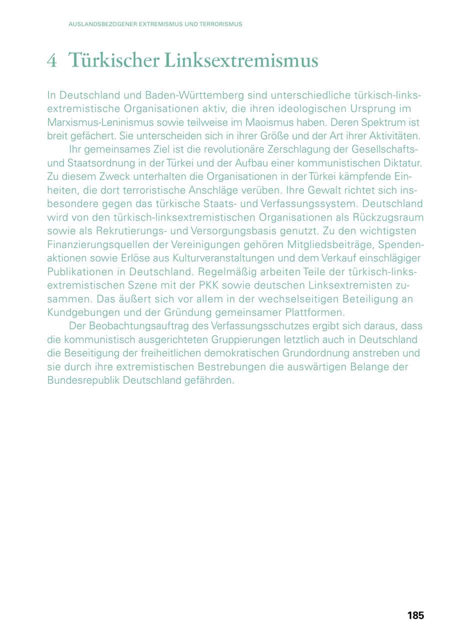 Seite 183 des Verfassungsschutzbericht 2023 Baden-Württemberg