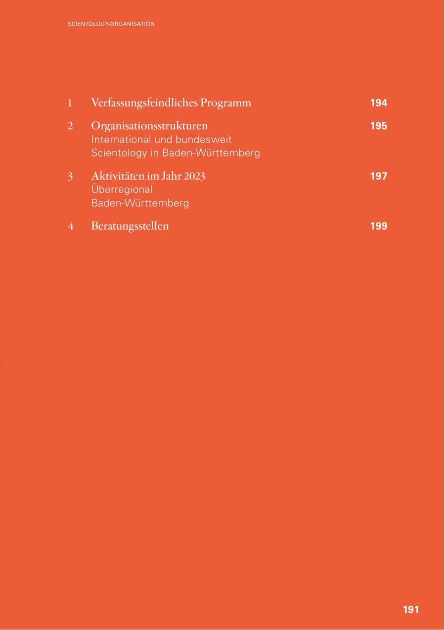 Seite 189 des Verfassungsschutzbericht 2023 Baden-Württemberg