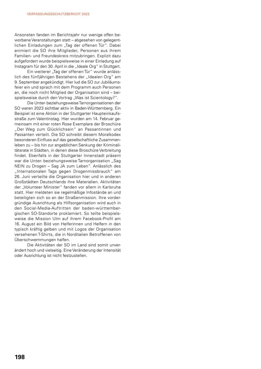 Seite 196 des Verfassungsschutzbericht 2023 Baden-Württemberg