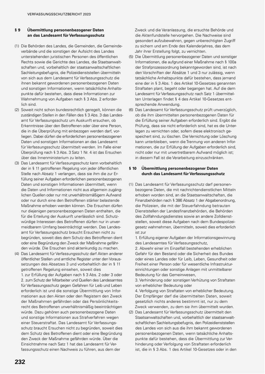 Seite 230 des Verfassungsschutzbericht 2023 Baden-Württemberg