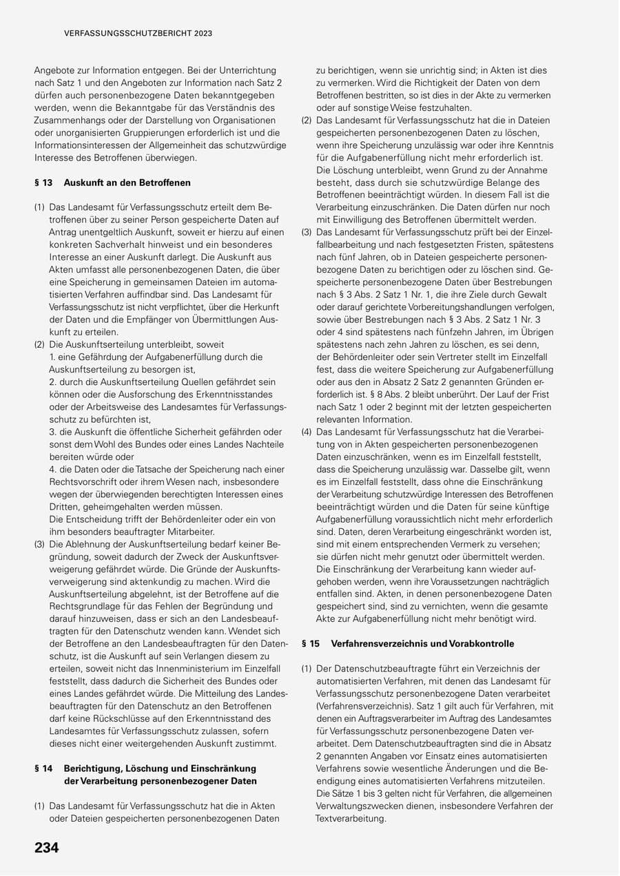 Seite 232 des Verfassungsschutzbericht 2023 Baden-Württemberg