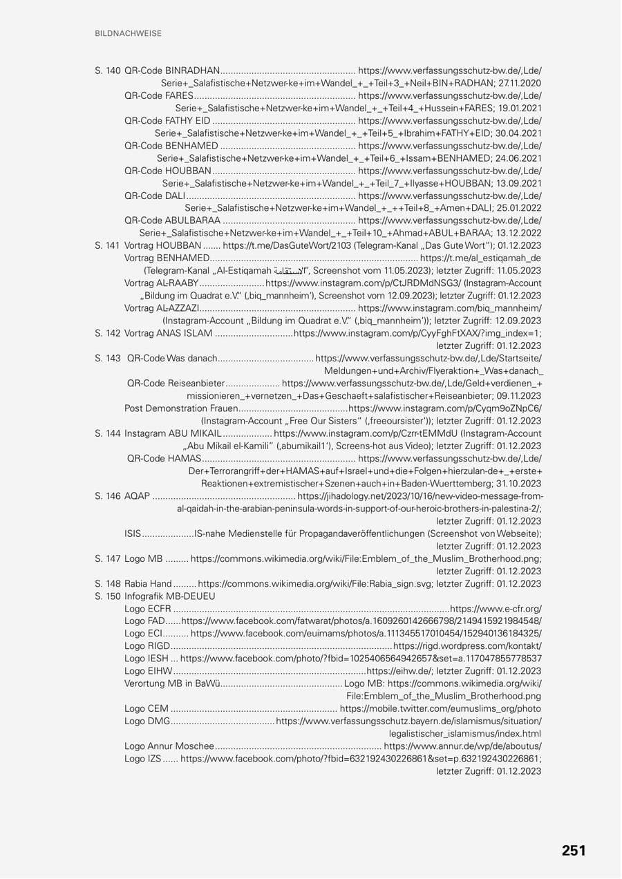 Seite 249 des Verfassungsschutzbericht 2023 Baden-Württemberg