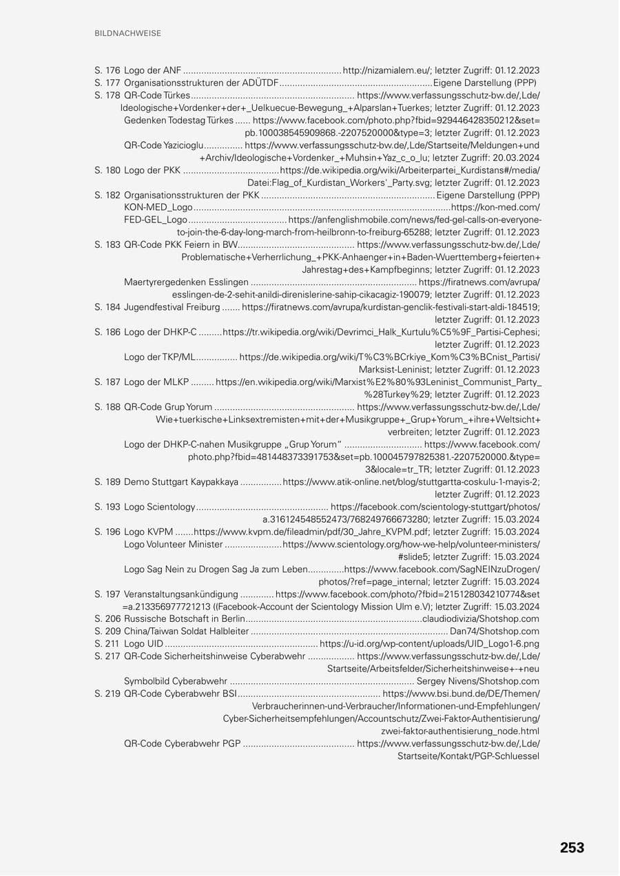 Seite 251 des Verfassungsschutzbericht 2023 Baden-Württemberg