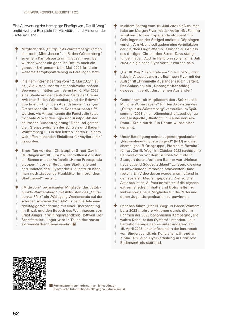 Seite 50 des Verfassungsschutzbericht 2023 Baden-Württemberg