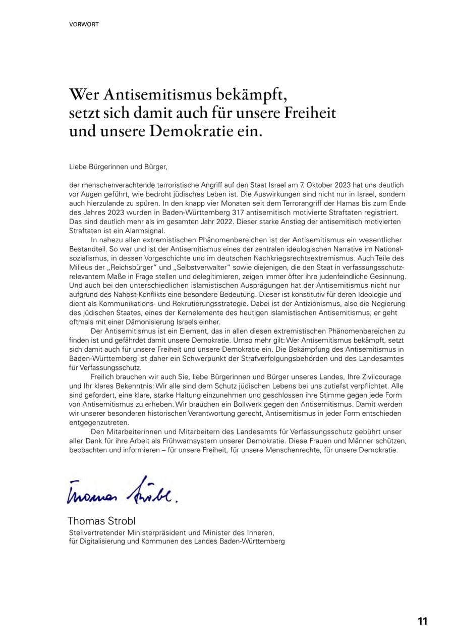 Seite 9 des Verfassungsschutzbericht 2023 Baden-Württemberg