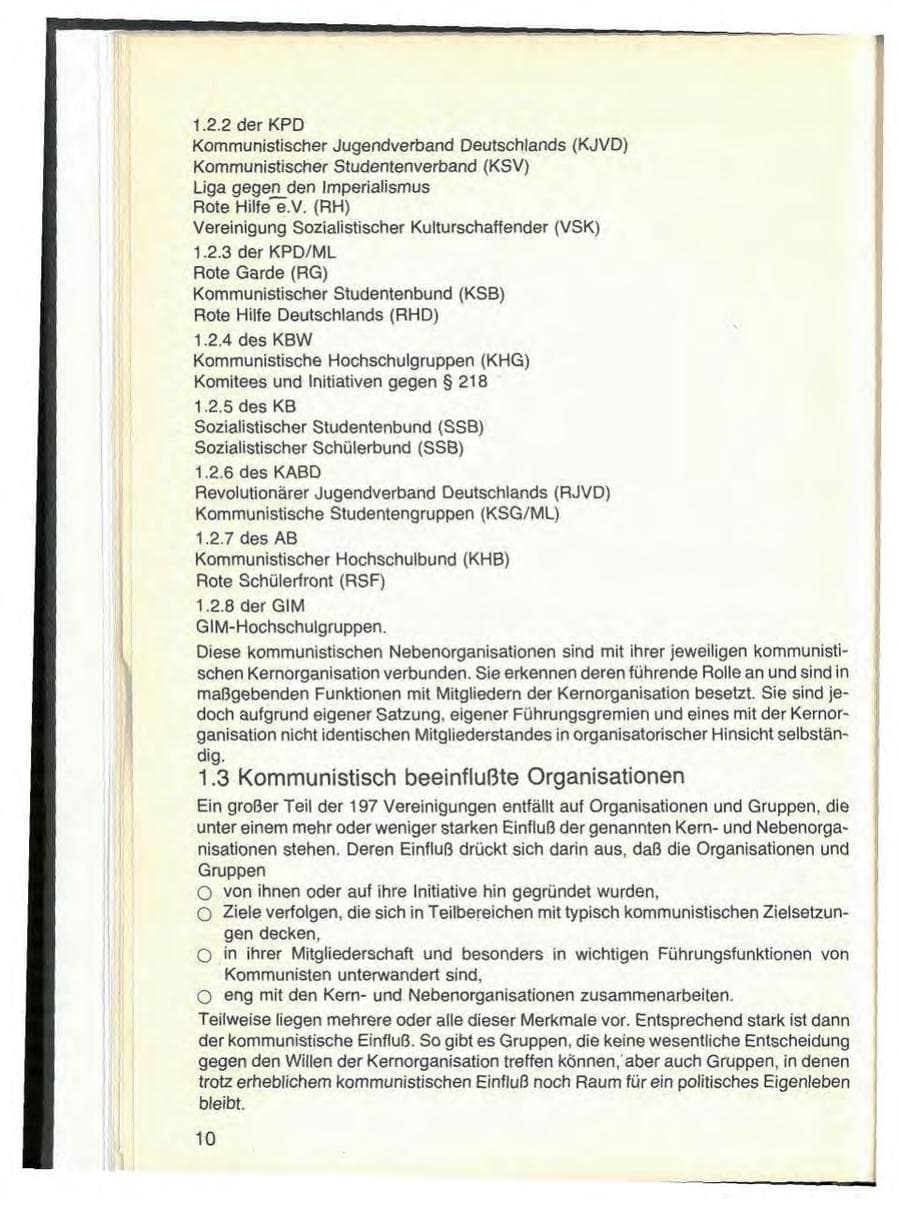 Seite 12 des Verfassungsschutzbericht 1976 Bayern