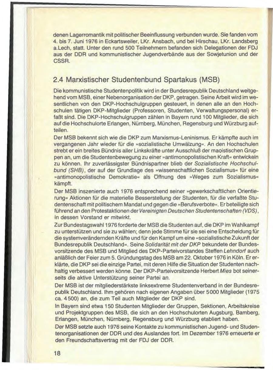 Seite 20 des Verfassungsschutzbericht 1976 Bayern
