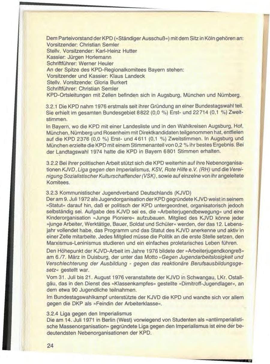 Seite 26 des Verfassungsschutzbericht 1976 Bayern