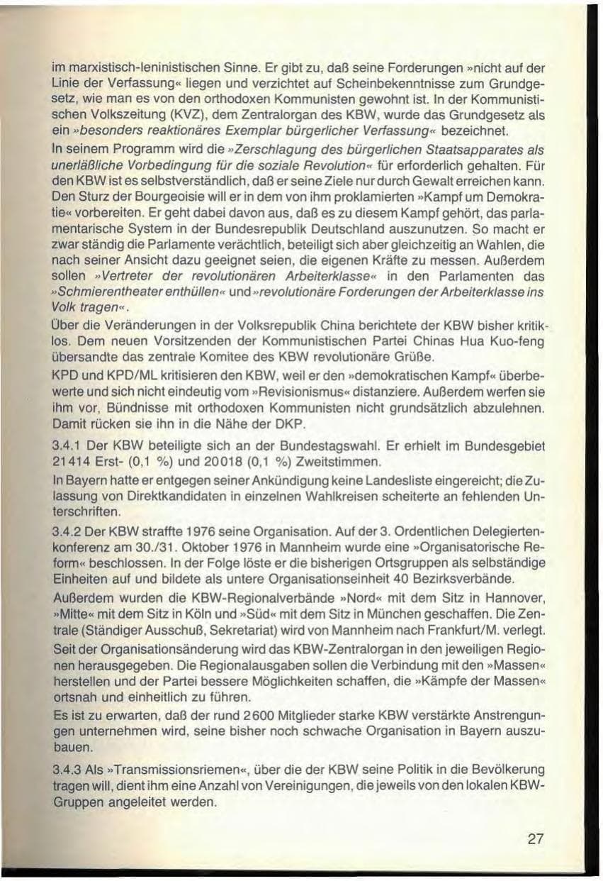 Seite 31 des Verfassungsschutzbericht 1976 Bayern