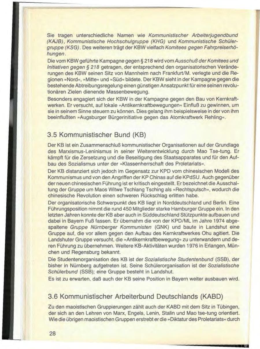 Seite 32 des Verfassungsschutzbericht 1976 Bayern