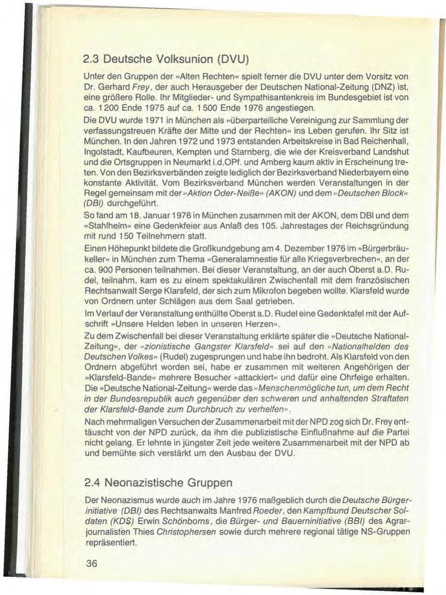 Seite 40 des Verfassungsschutzbericht 1976 Bayern