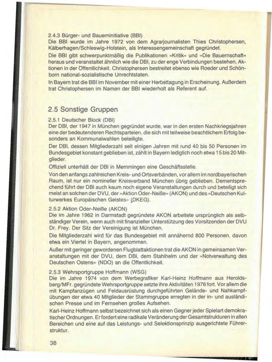 Seite 42 des Verfassungsschutzbericht 1976 Bayern