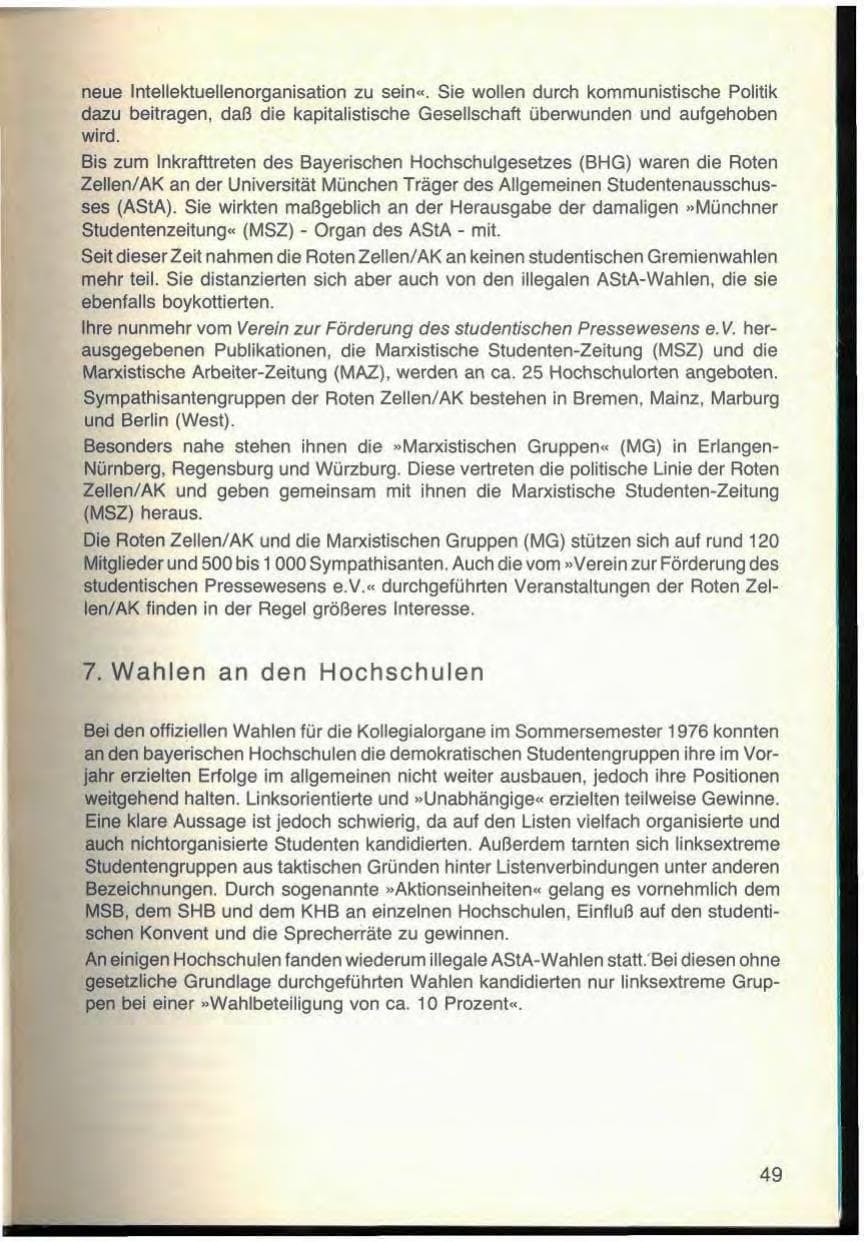 Seite 53 des Verfassungsschutzbericht 1976 Bayern
