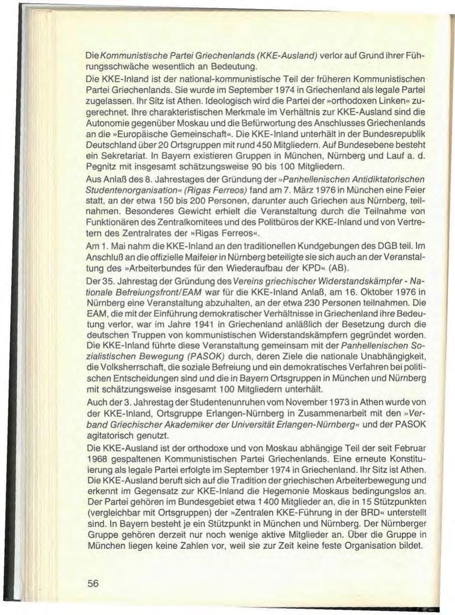Seite 60 des Verfassungsschutzbericht 1976 Bayern