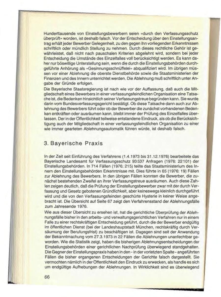 Seite 70 des Verfassungsschutzbericht 1976 Bayern