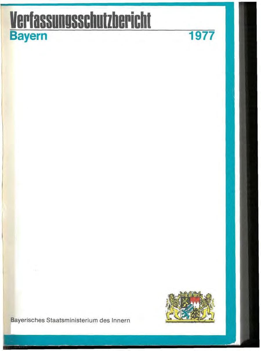 Seite 1 des Verfassungsschutzbericht 1977 Bayern