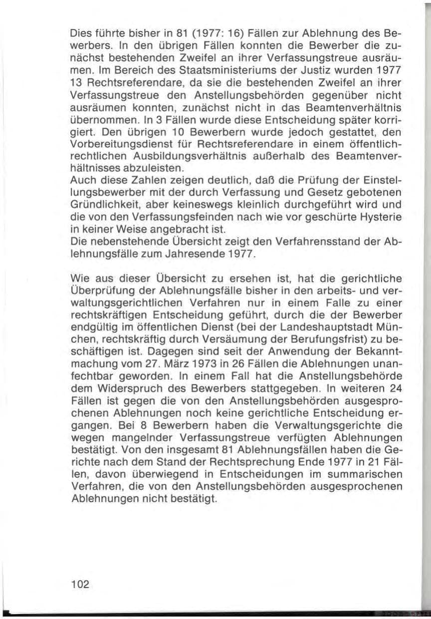 Seite 104 des Verfassungsschutzbericht 1977 Bayern