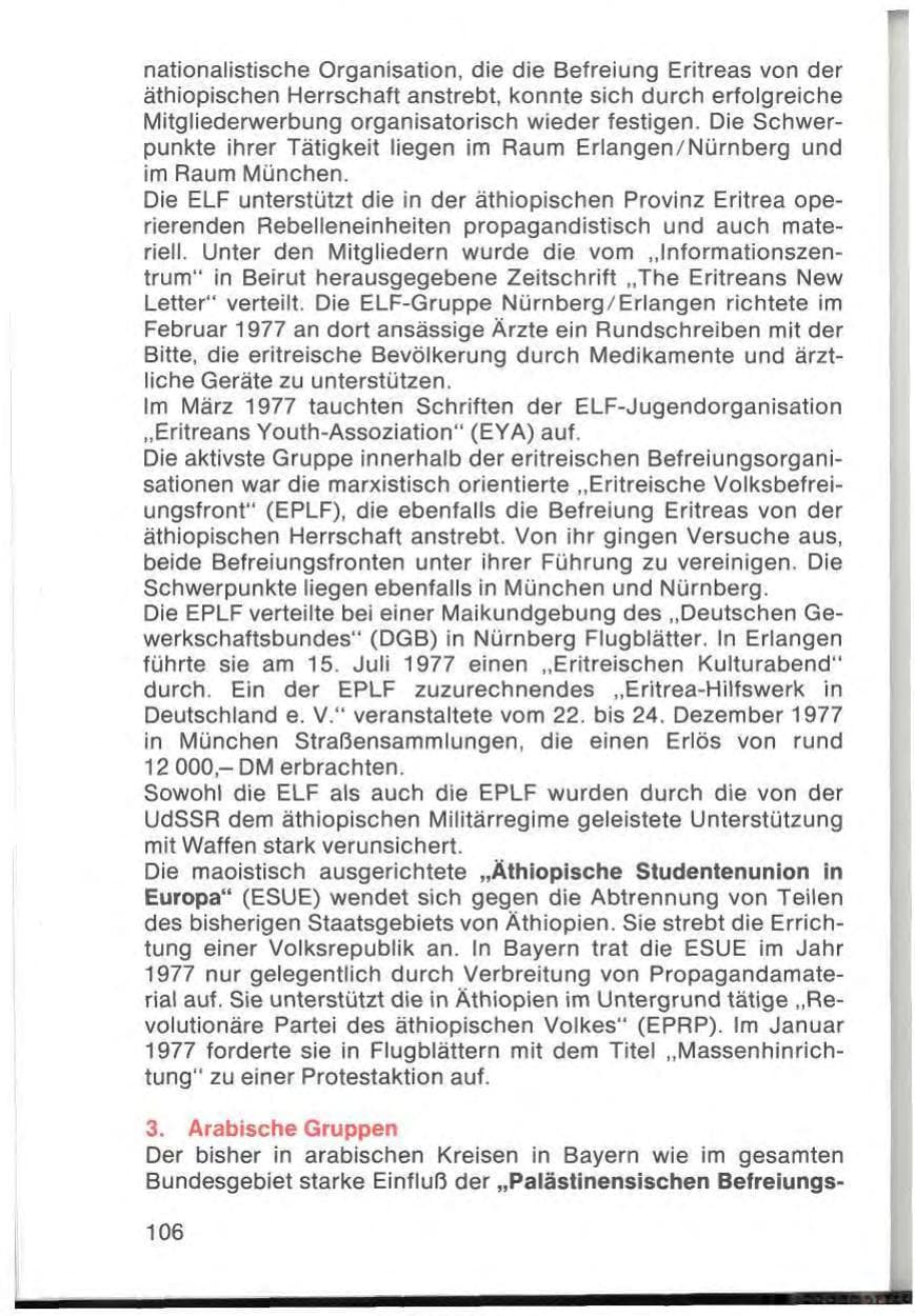 Seite 108 des Verfassungsschutzbericht 1977 Bayern