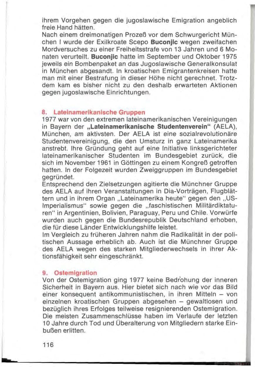 Seite 118 des Verfassungsschutzbericht 1977 Bayern