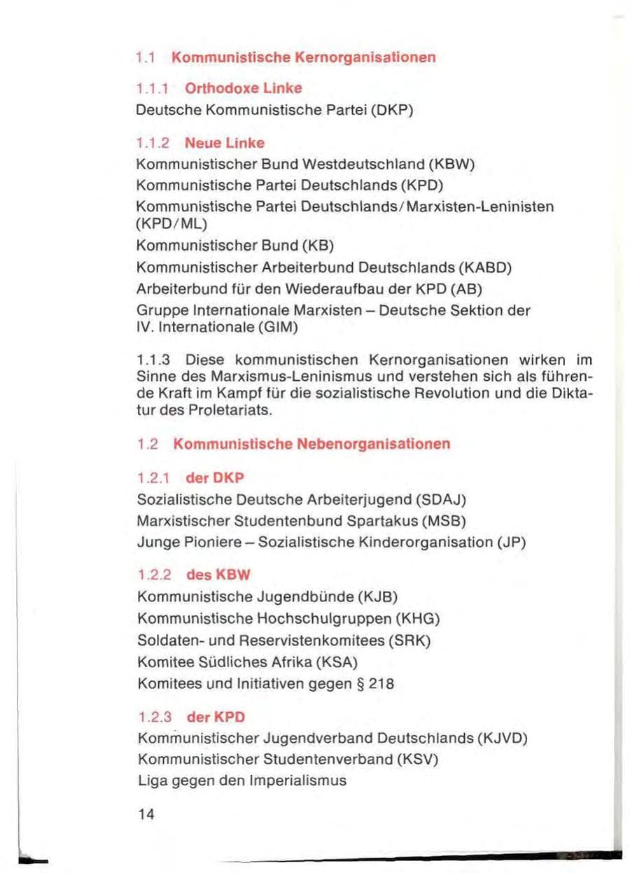 Seite 16 des Verfassungsschutzbericht 1977 Bayern